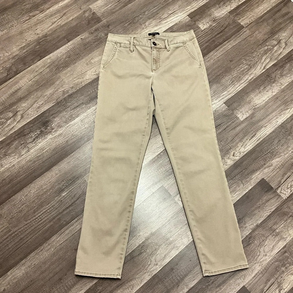 NYDJ Women’s Straight Leg Pants Size 4 In Beige Stretch Full Length Lift Tuck - Picture 1 of 10